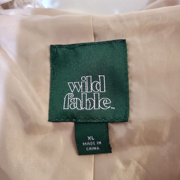 Wild Fable Jacket Teddy Bear Size XL Caramel Bomber Hooded Lined Pockets Zipper - Picture 11 of 12